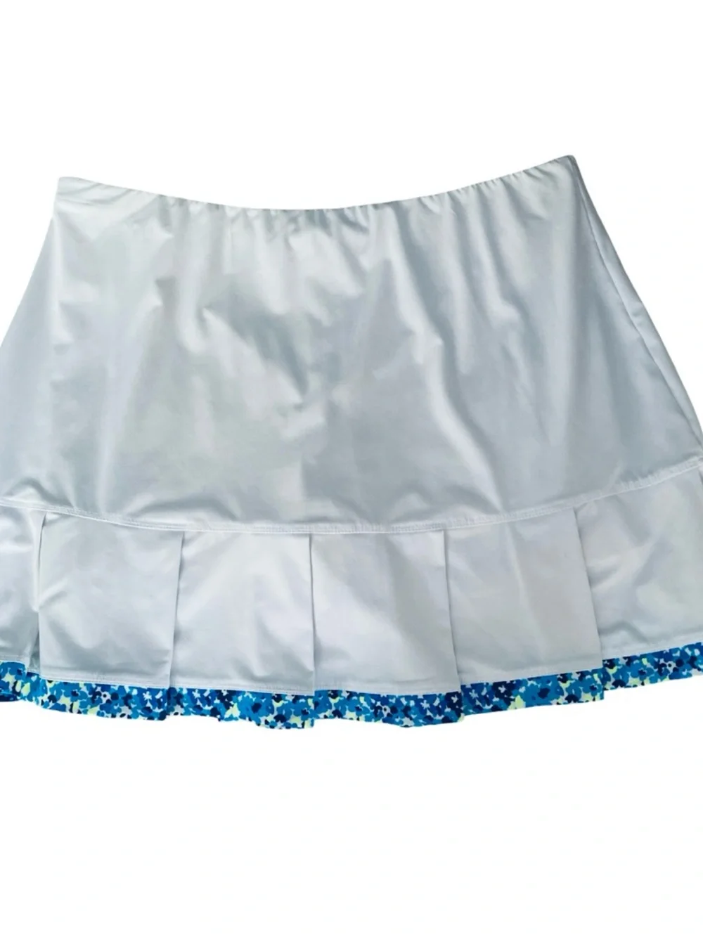 White Pleated Athletic Skort  Blue Trim-M